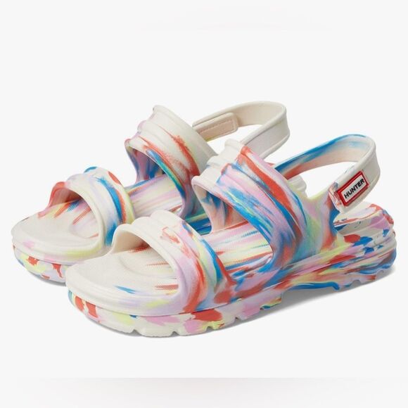 Hunter Women's Sandals Multicolored Material Reduces Pollution Size 10